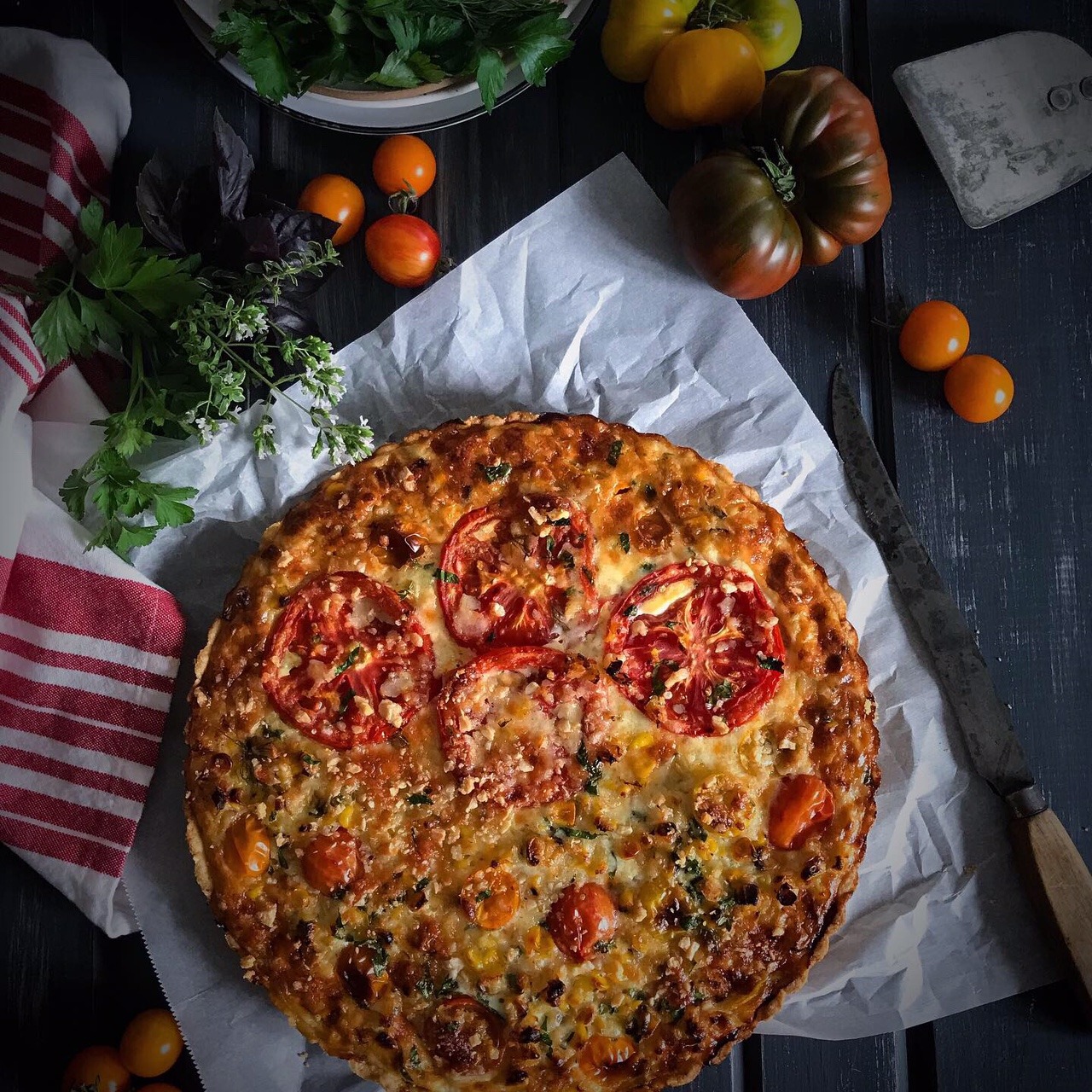 Corn and Tomato Tart - thekitchensinkblog.com