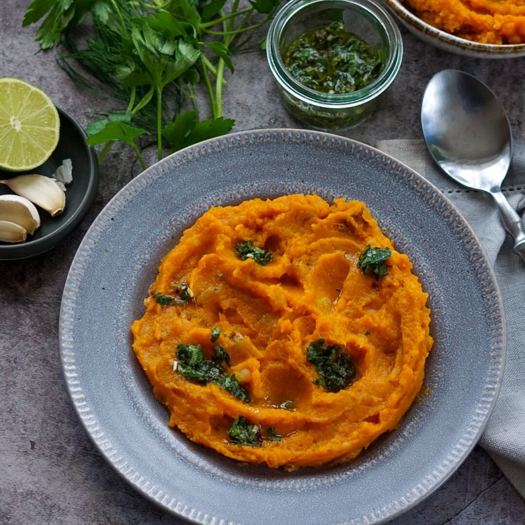Sweet Potato Mash with Herb Lime Salsa