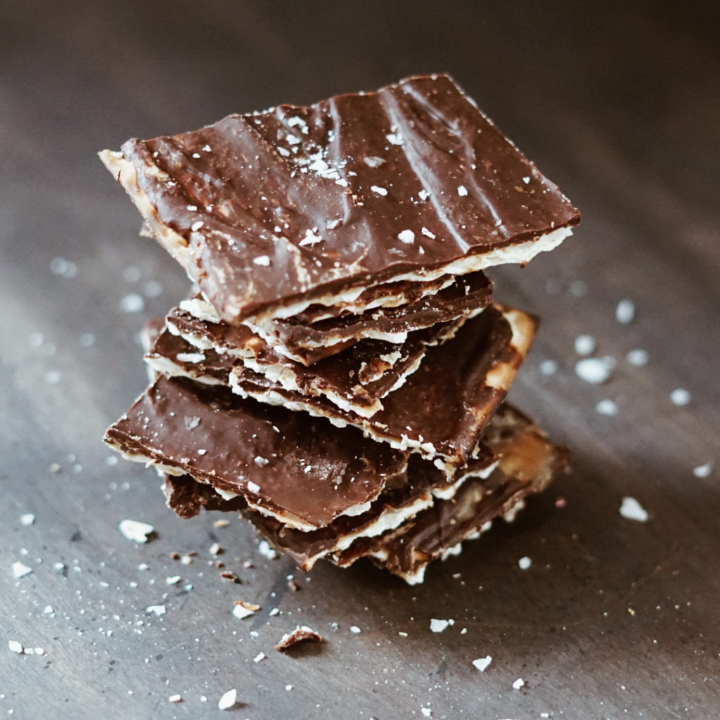 Chocolate Covered Caramel Matzo Crunch