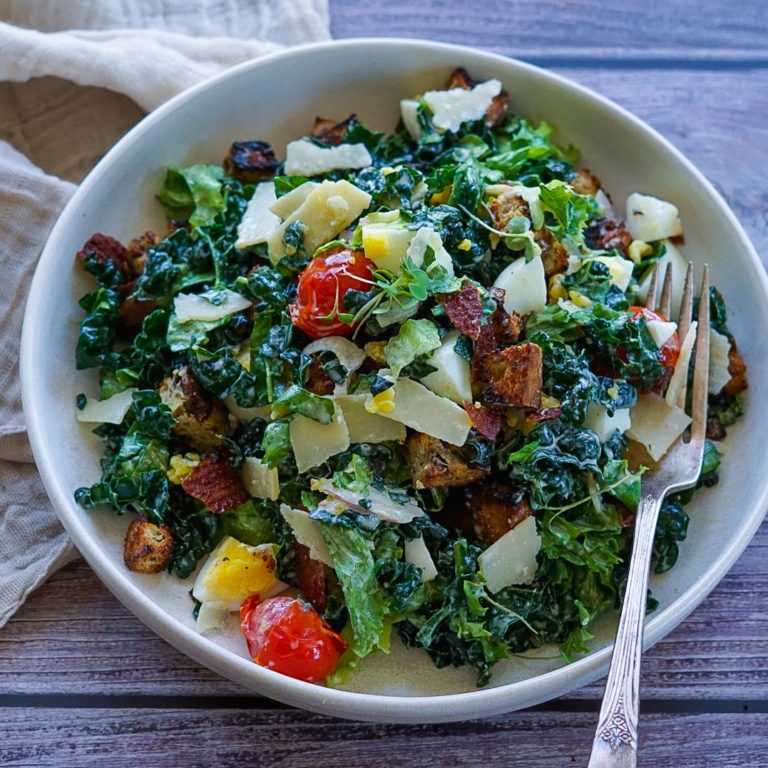 Kale Caesar Salad - thekitchensinkblog.com