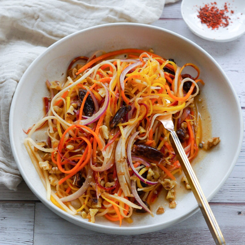 Carrot Salad with Dates, Walnuts and Aleppo