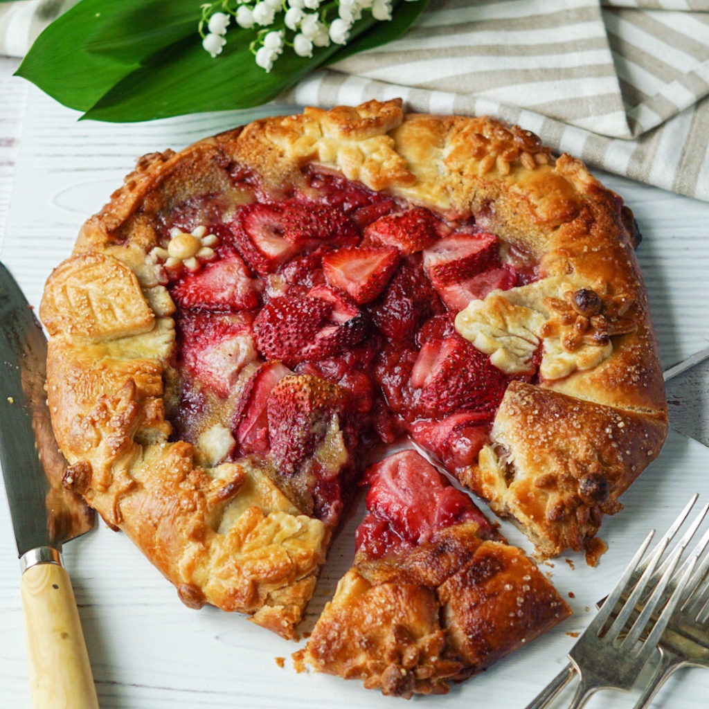 Strawberry Rhubarb Galette with Brown Butter Frangipane