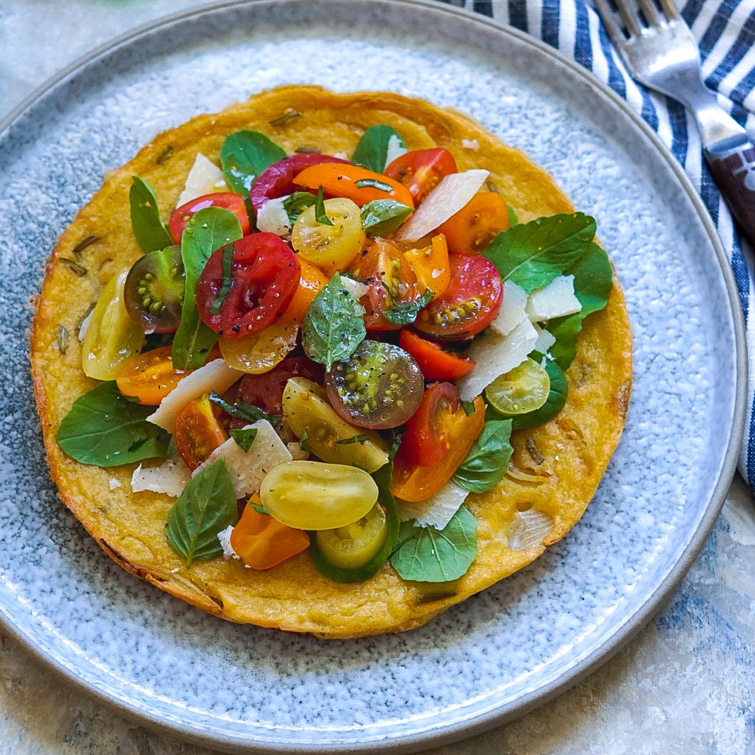 Farinata with Tomato Salad - thekitchensinkblog.com