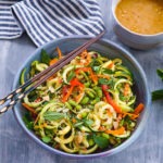 Zucchini Noodle Salad with Peanut Orange Dressing