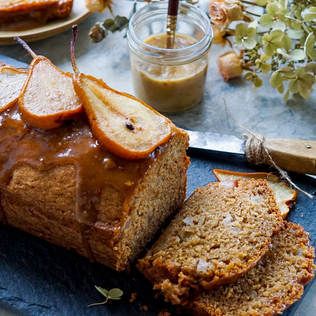 Pear Bread with Pear Butter Glaze