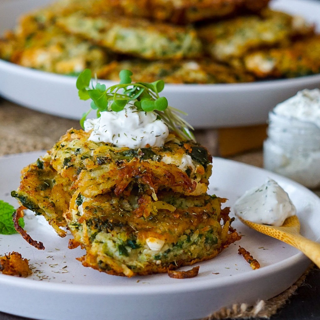 Feta and Spinach Latkes