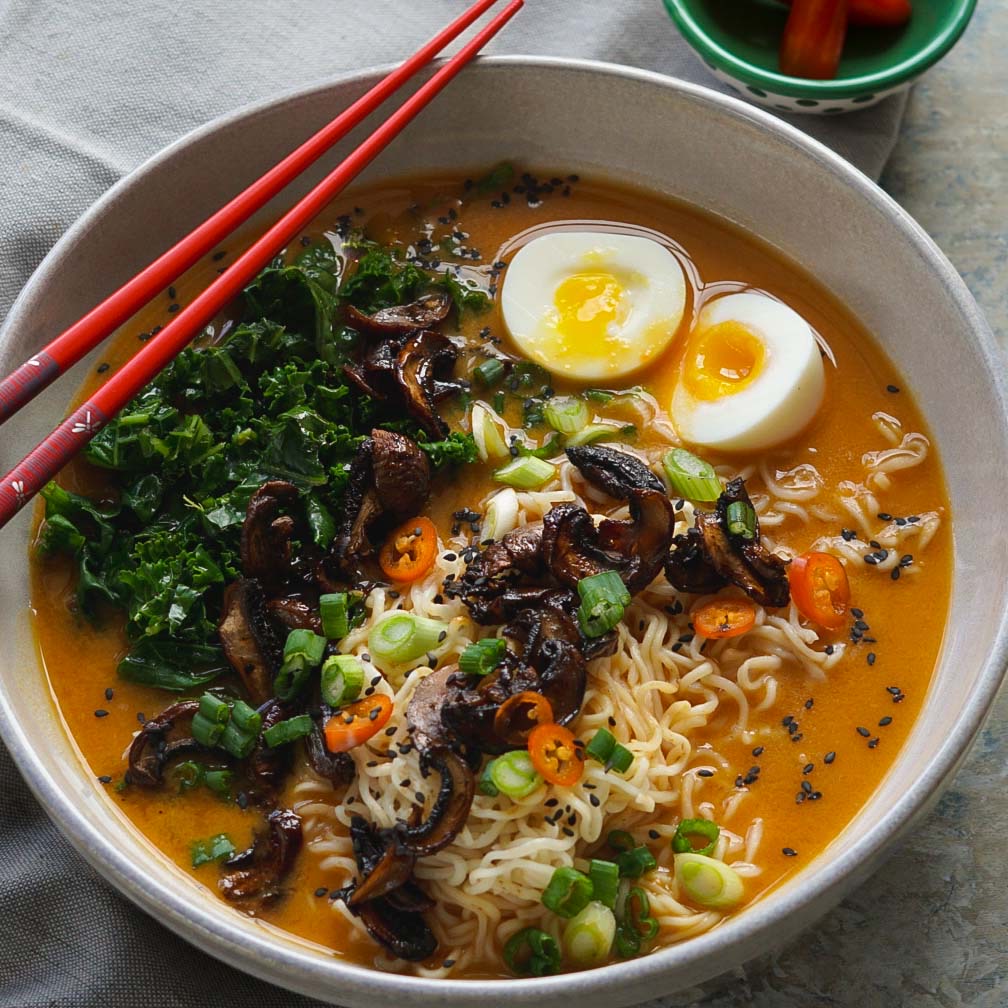 Miso-Mushroom Ramen With Jammy Eggs Recipe