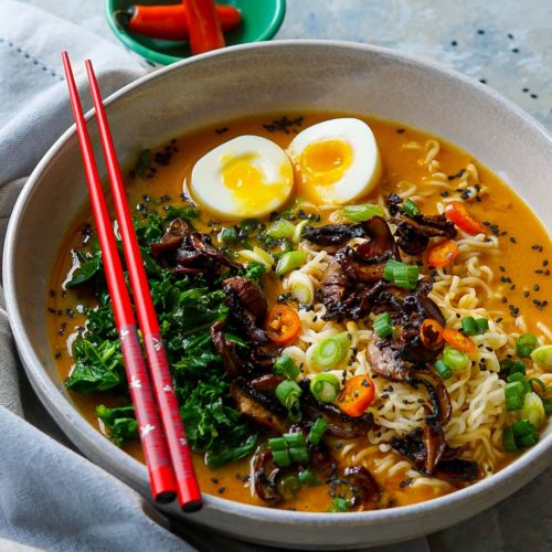 Sweet Potato Miso Ramen Bowl - thekitchensinkblog.com