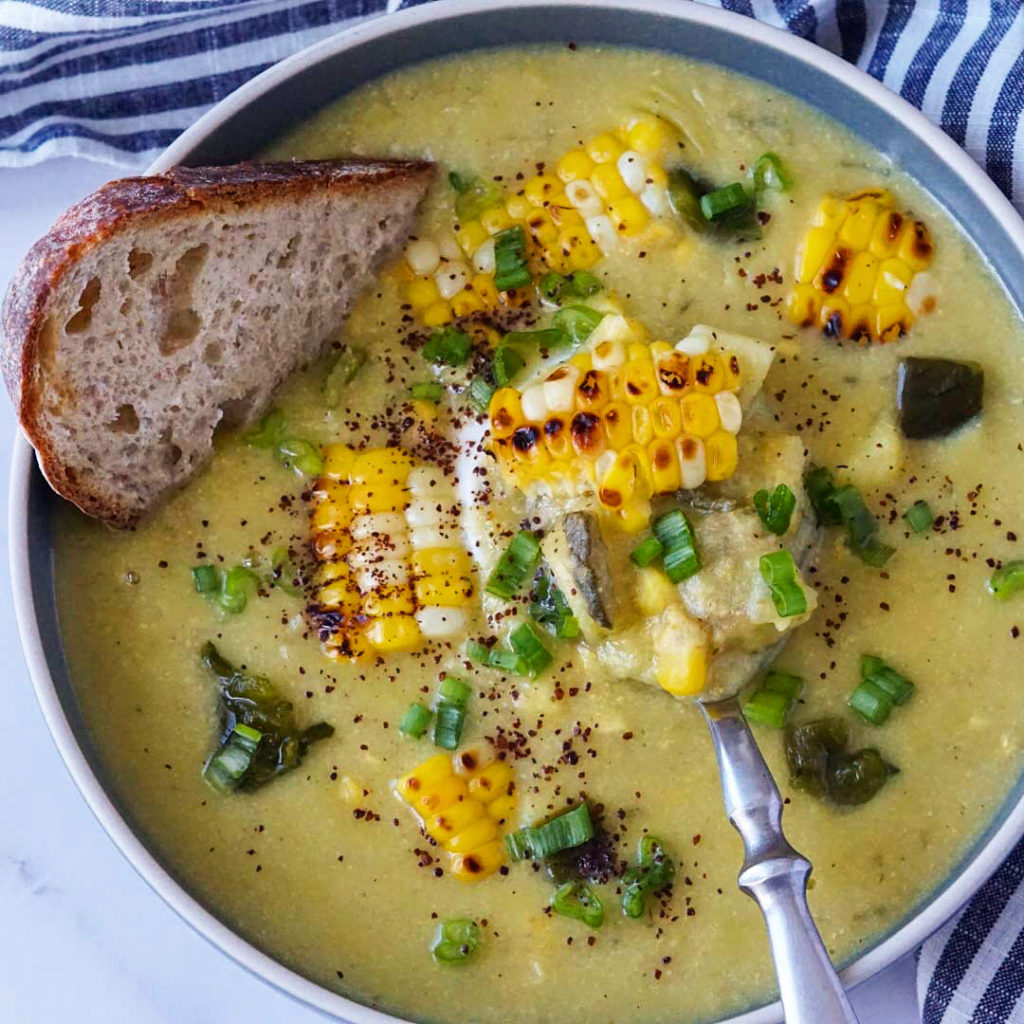 Roasted Poblano Corn Chowder