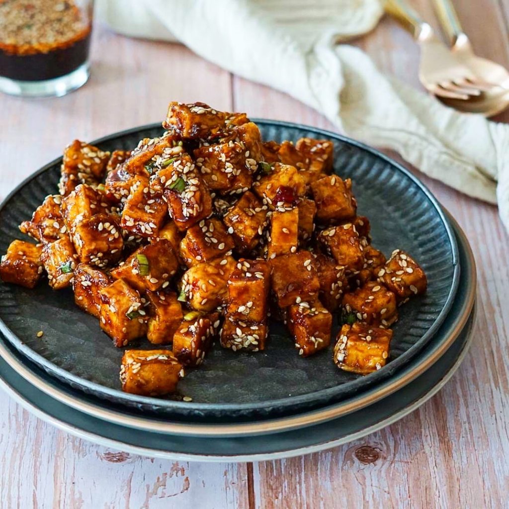 Baked Honey Garlic Tofu