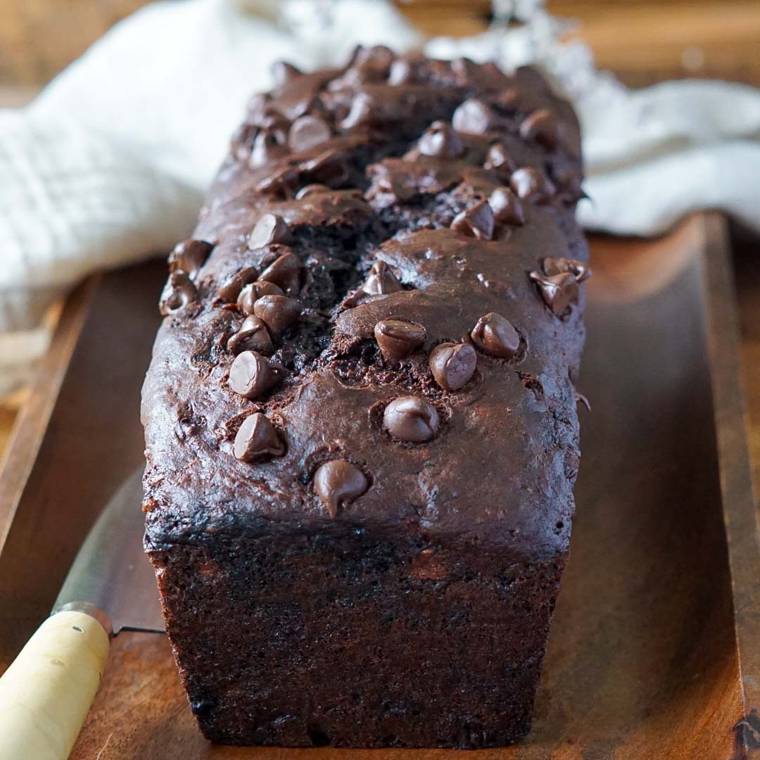 Double Chocolate Banana Bread - Thekitchensinkblog.com